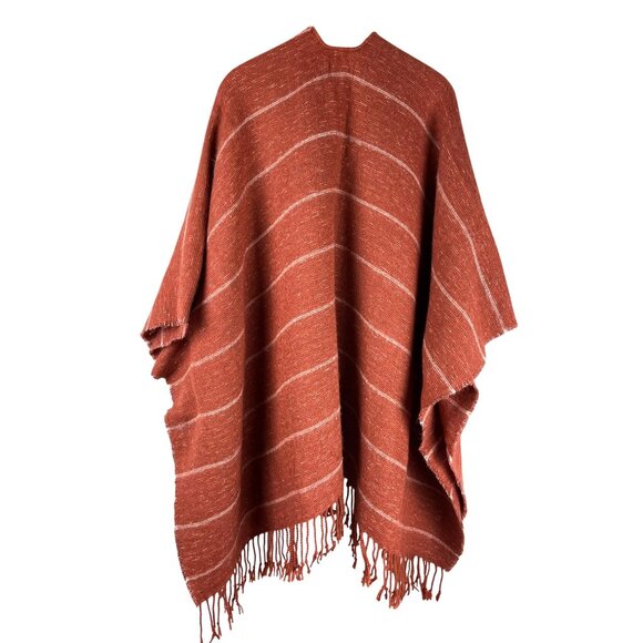 Boho Western Universal Threads Tassel Striped Poncho, Women's One Size Fits All - Picture 5 of 11